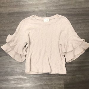 Boutique Brand Pale Pink Ruffle Shirt